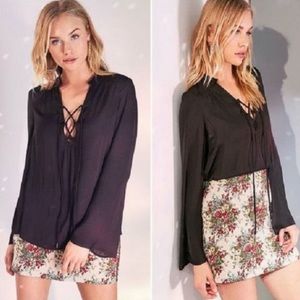 Urban Outfitters Kimchi Brianna Lace Up Blouse